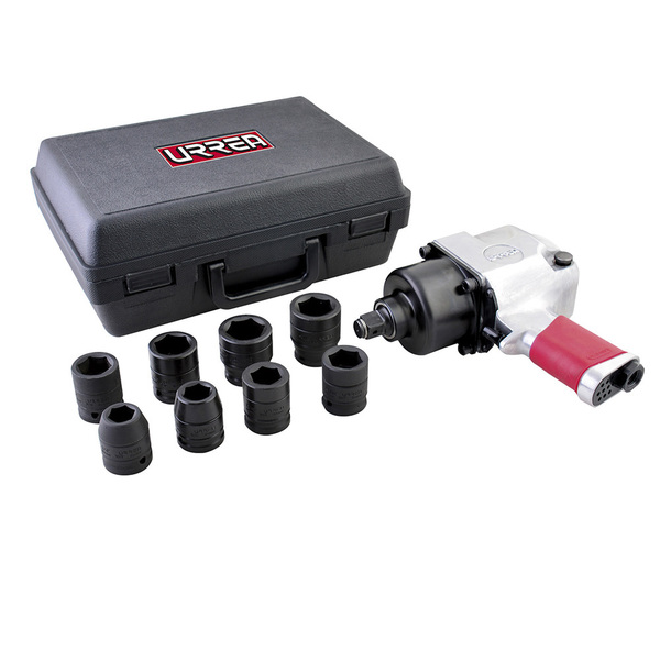 Urrea Twin hammer 3/4" drive air impact wrench and socket set (metric) UP776KM